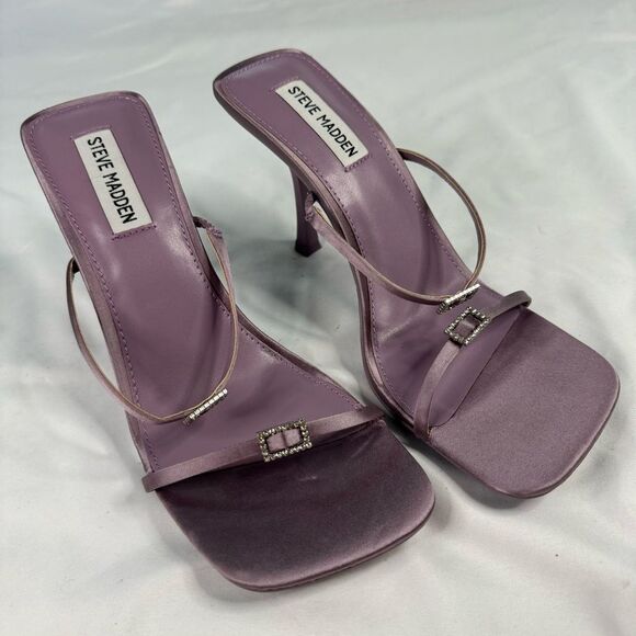 Steve Madden Purple sz 8.5 Aislinn Stiletto Heeled Sandal Formal Jeweled Sparkle - Picture 6 of 11
